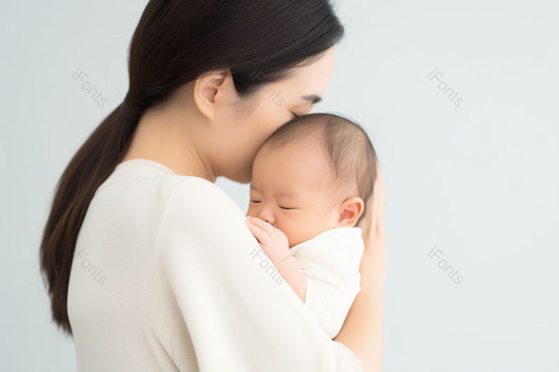 母婴妈妈抱着睡觉的宝宝的温馨画面,高清,摄影图,摄影图片,图片大全,摄影图免费下载